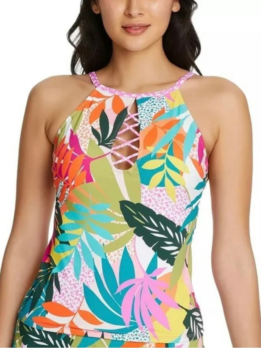 Bleu Rod Beattie Wild At Heart High Neck Tankini 4 NWT